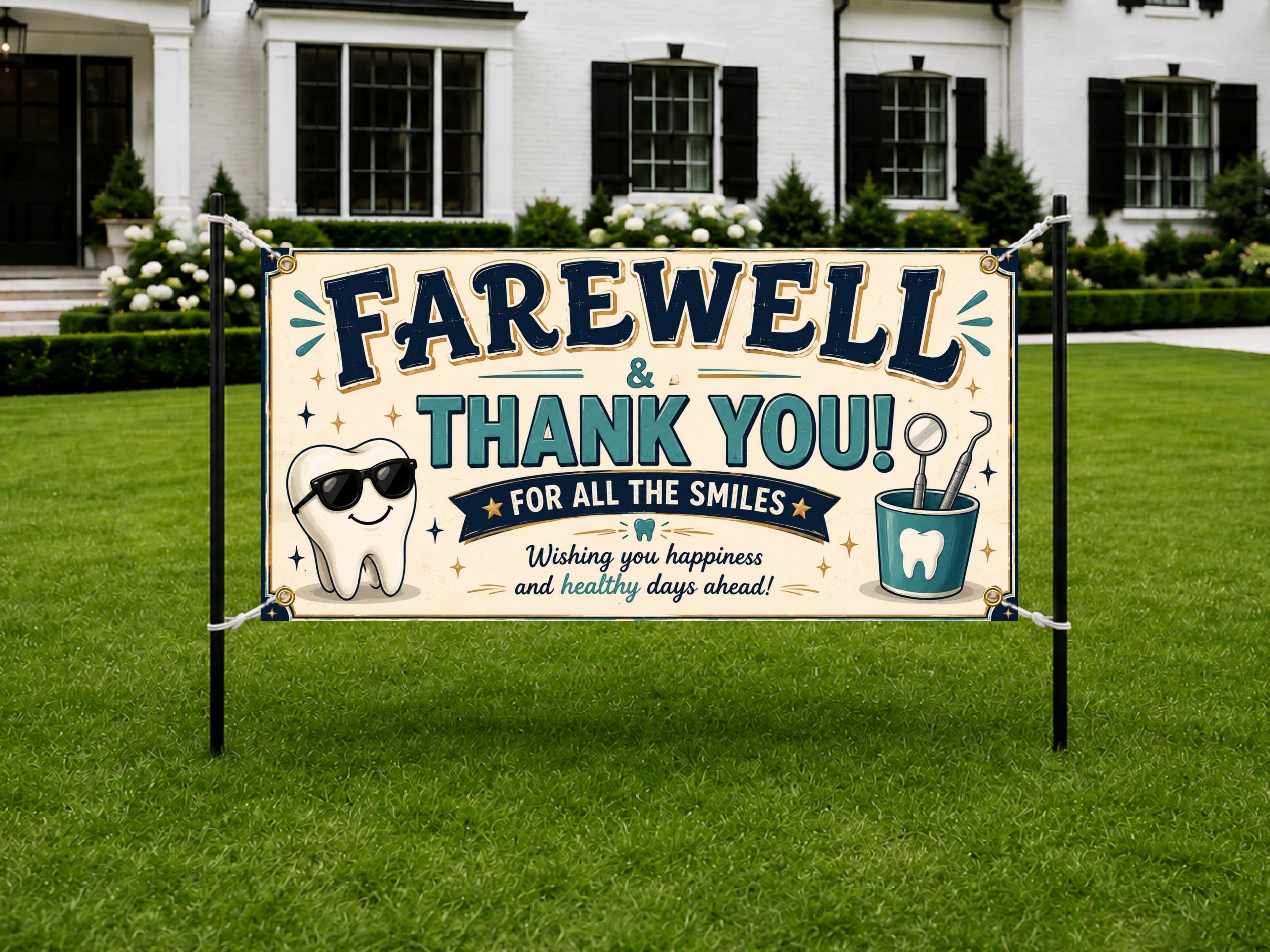 Farewell Smiles Retirement Banner