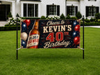 Funny 40th Birthday Banner, Beer Party Sign, Man Photo Backdrop