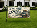 Delivery Driver Retirement Banner | Final Package Delivered Adventures Ahead Road Trip