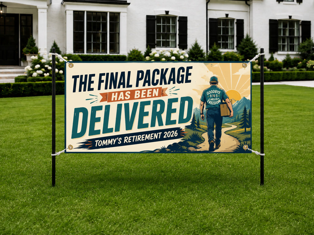 Delivery Driver Retirement Banner, Final Package Delivery Retirement Party Decor