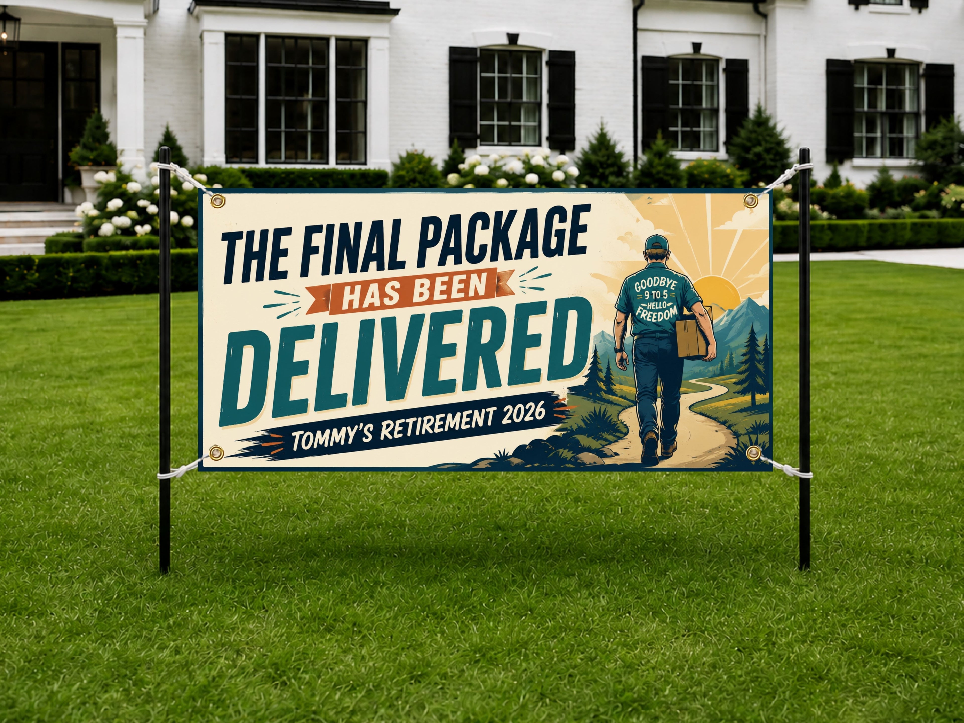 Delivery Driver Retirement Banner, Final Package Delivery Retirement Party Decor