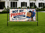 Funny Retirement Banner, Mail Carrier Retirement Sign, Freedom Backdrop