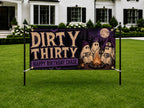 Funny 30th Birthday Banner, Dirty Thirty Ghost Party Sign, Camping Backdrop