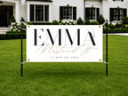 Graduation Banner, Personalized Grad Party Sign, Custom Name Backdrop