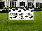 Bachelor of Science Graduation Banner, BS Grad Party Sign, College Photo Backdrop