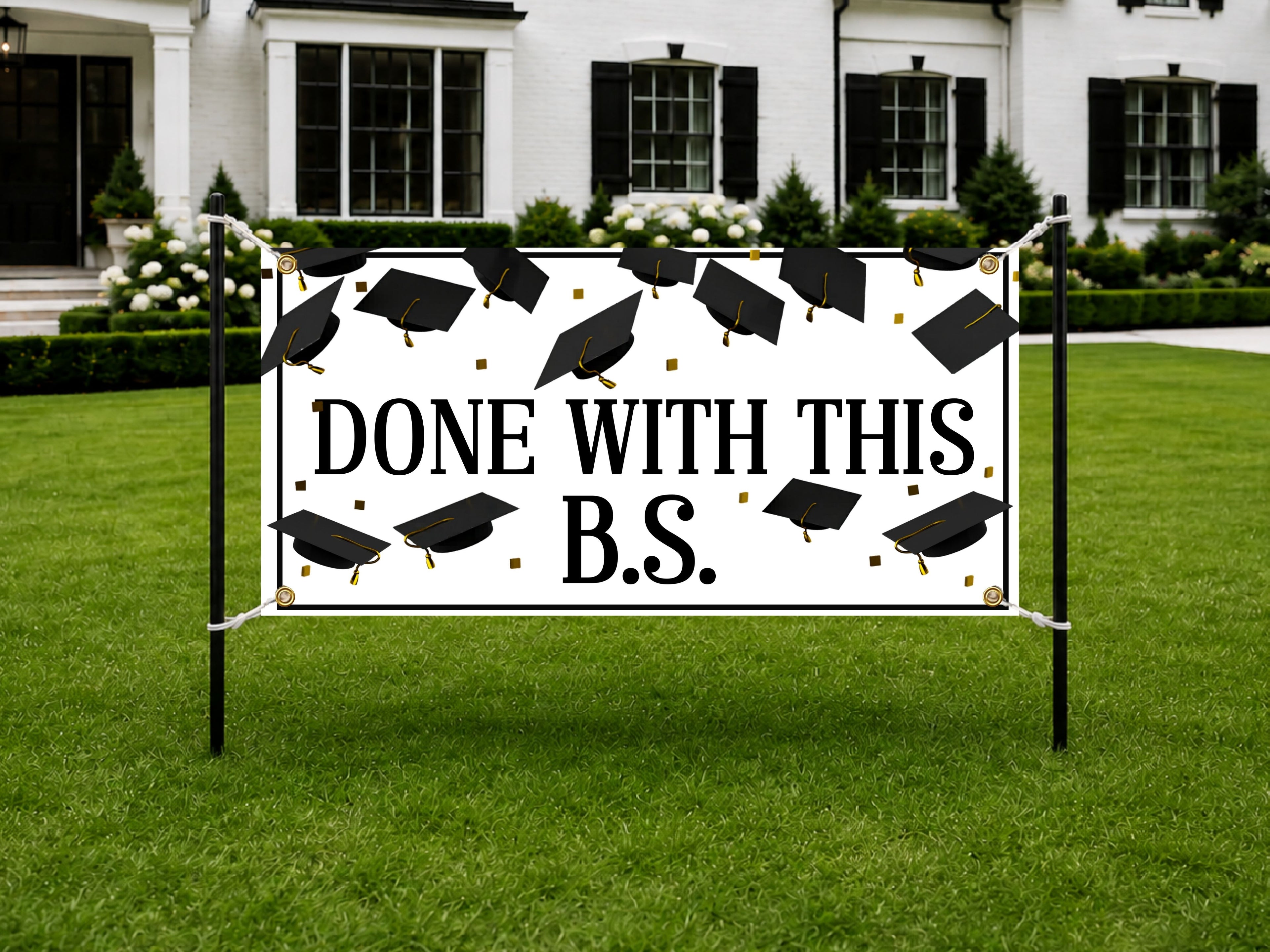 Bachelor of Science Graduation Banner, BS Grad Party Sign, College Photo Backdrop