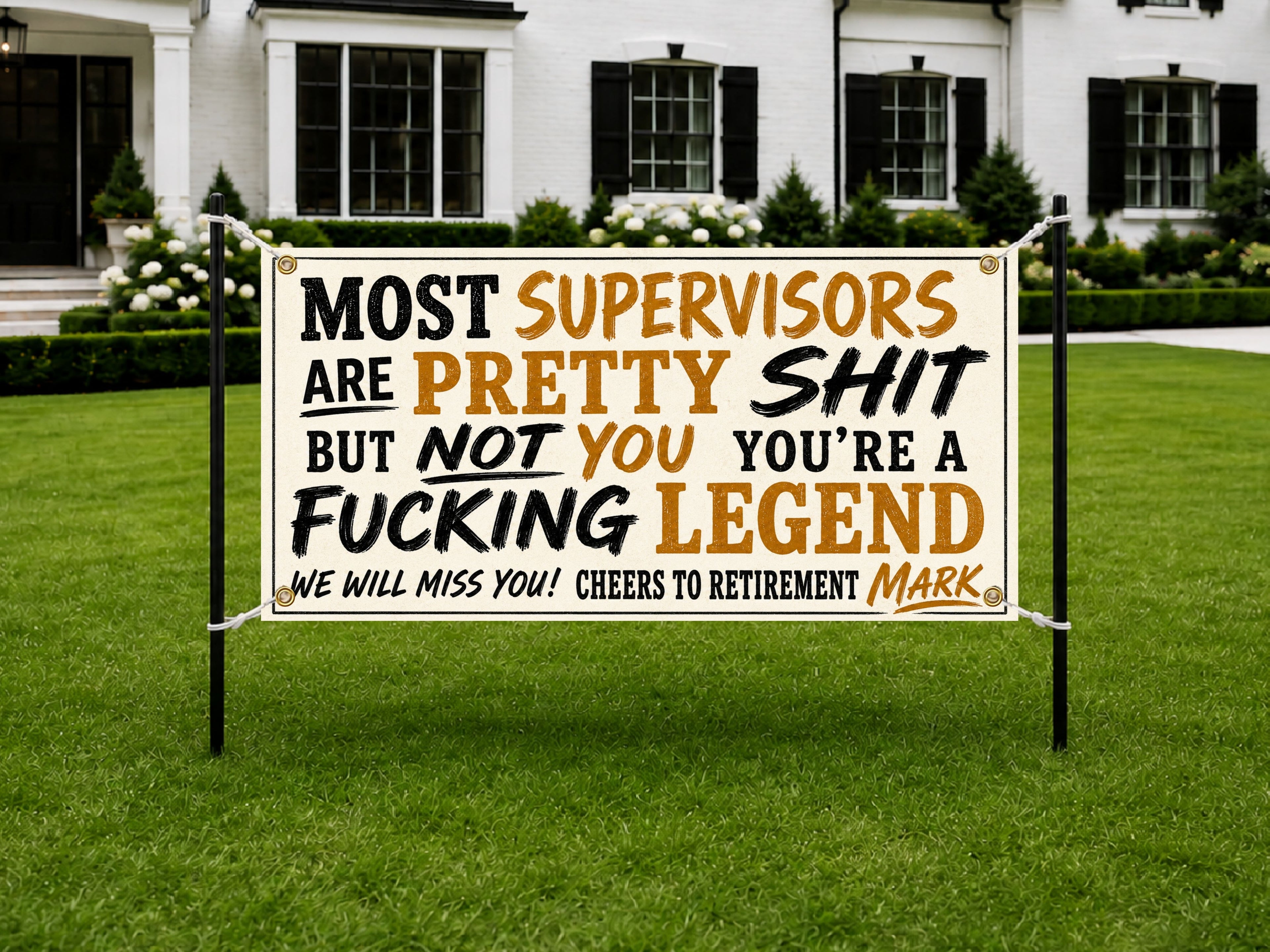 Supervisor Retirement Banner, Funny Boss Farewell Sign, Office Decor