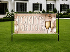 Forty & Fabulous Birthday Banner | Elegant 40th Birthday Decoration