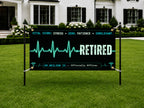 Doctor Retirement Banner, EKG Medical Sign, Office Farewell Backdrop