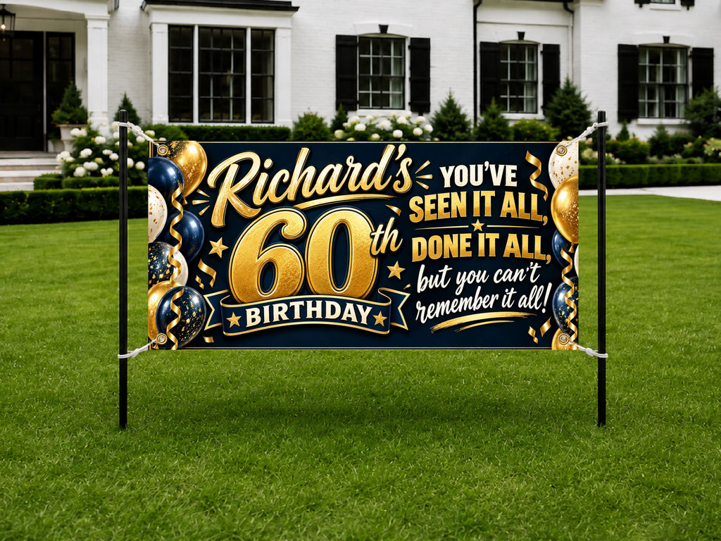Gold 60th Birthday Banner