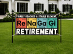 Funny Retirement Banner, Stable Element Retirement Sign, Party Backdrop
