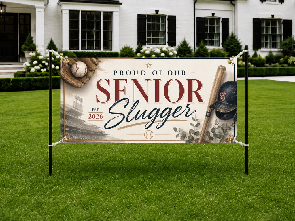 Senior Baseball Banner, Graduation Party Sign, Athlete Photo Backdrop