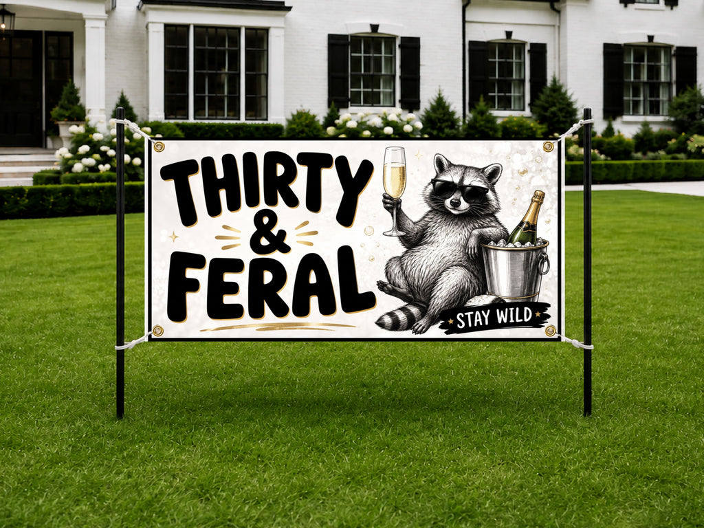Raccoon 30th Birthday Banner