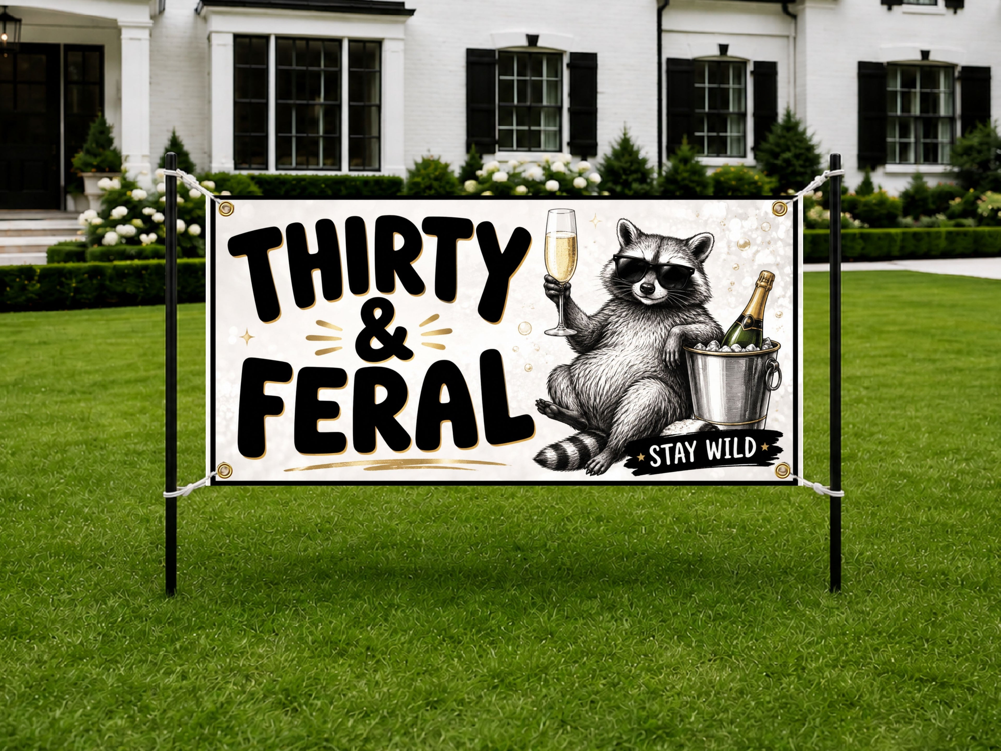 Raccoon 30th Birthday Banner
