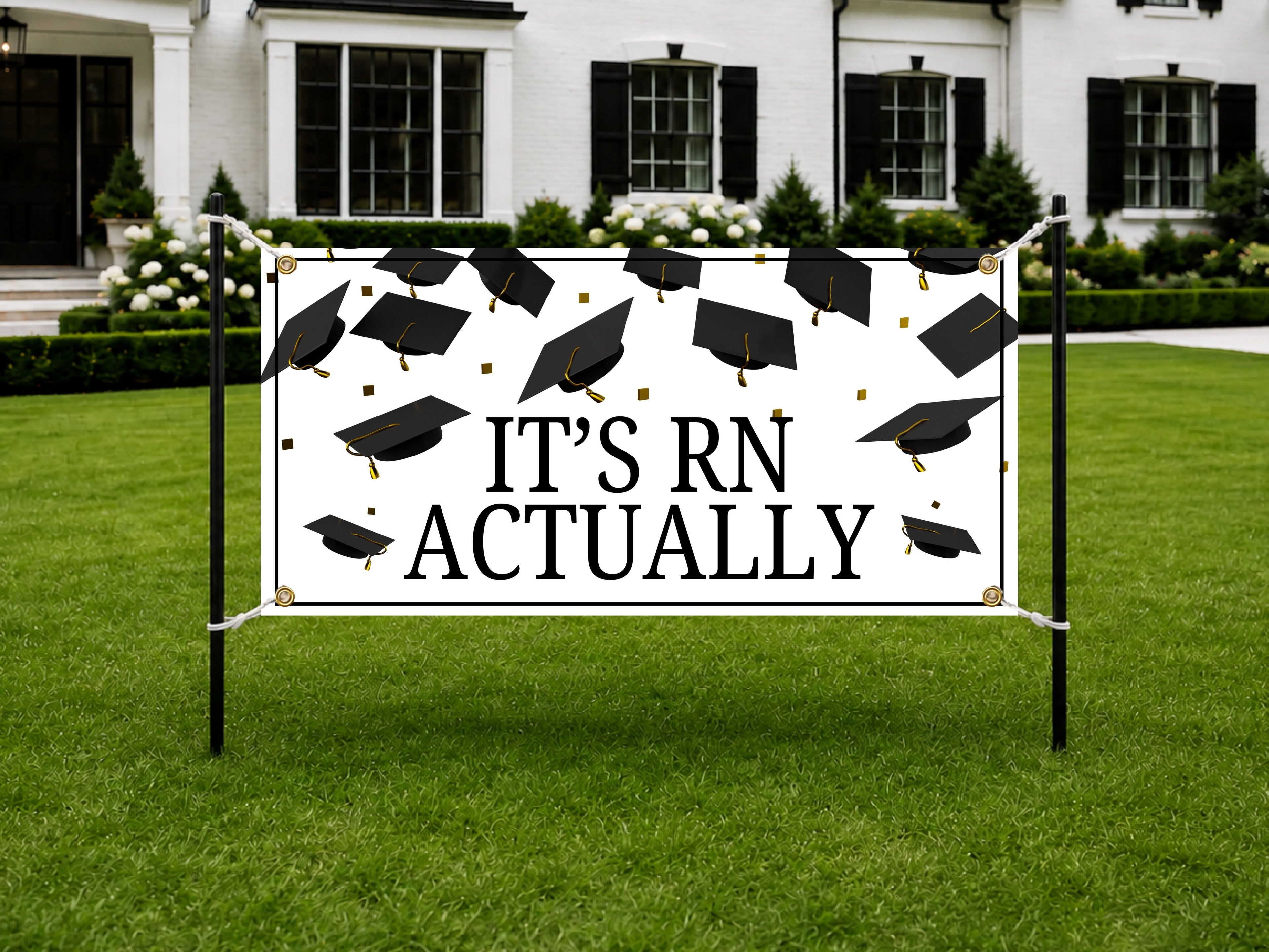 RN Graduation Banner, Nurse Grad Party Sign, Nursing School Backdrop
