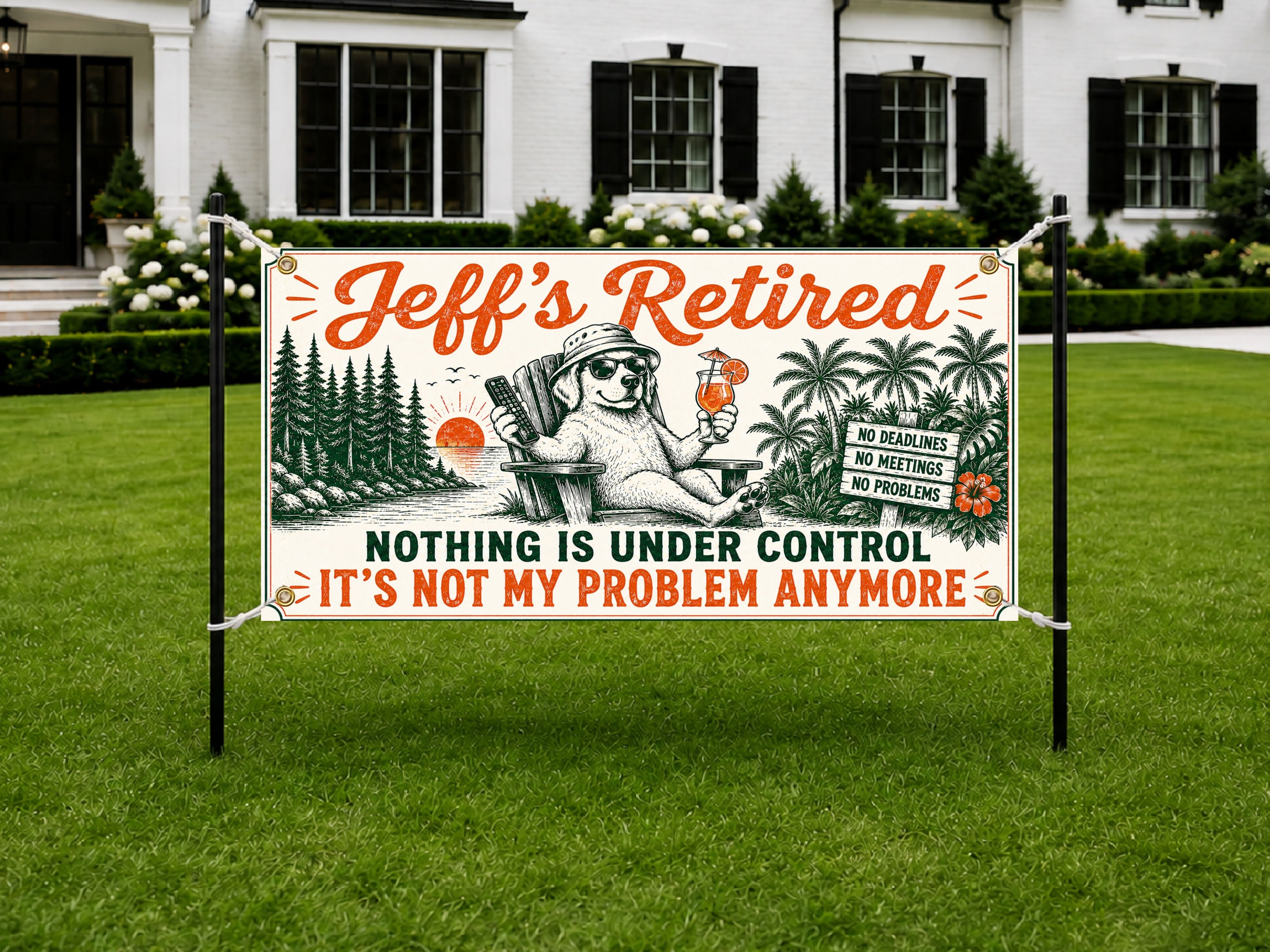 Funny Retirement Banner, Coworker Retirement Sign Decoration