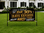 Funny 40th Birthday Banner, Feral Forties Sign, Man Party Backdrop