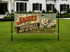 Funny Golf Retirement Banner | Retro Retirement Officially Out of Office Party Sign