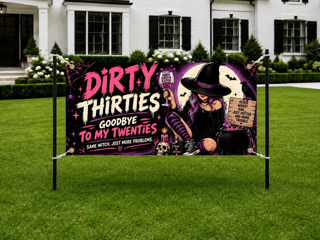 Witch 30th Birthday Banner