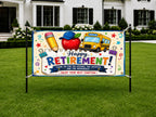 Teacher Retirement Banner, Retirement Party Sign, School Farewell Backdrop