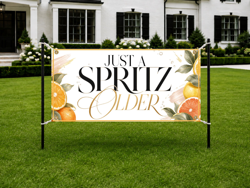 Birthday Banner, Spritz Party Sign, Cocktail Birthday Backdrop