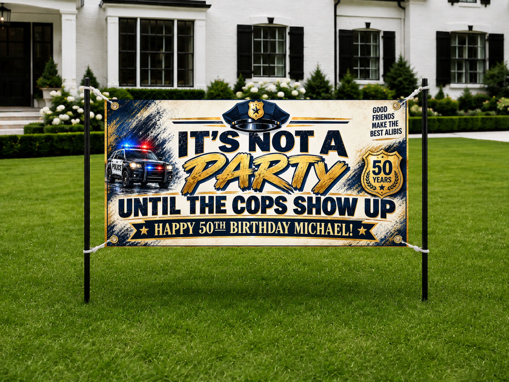 Police 50th Birthday Banner