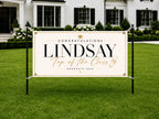 Graduation Banner, Personalized Grad Party Sign, Custom Name Backdrop
