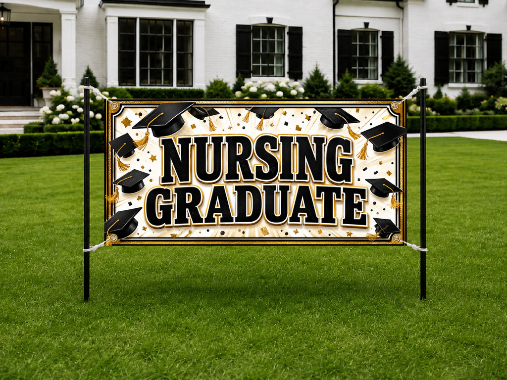 Nursing Graduation Banner, Nurse Party Sign, Photo Backdrop