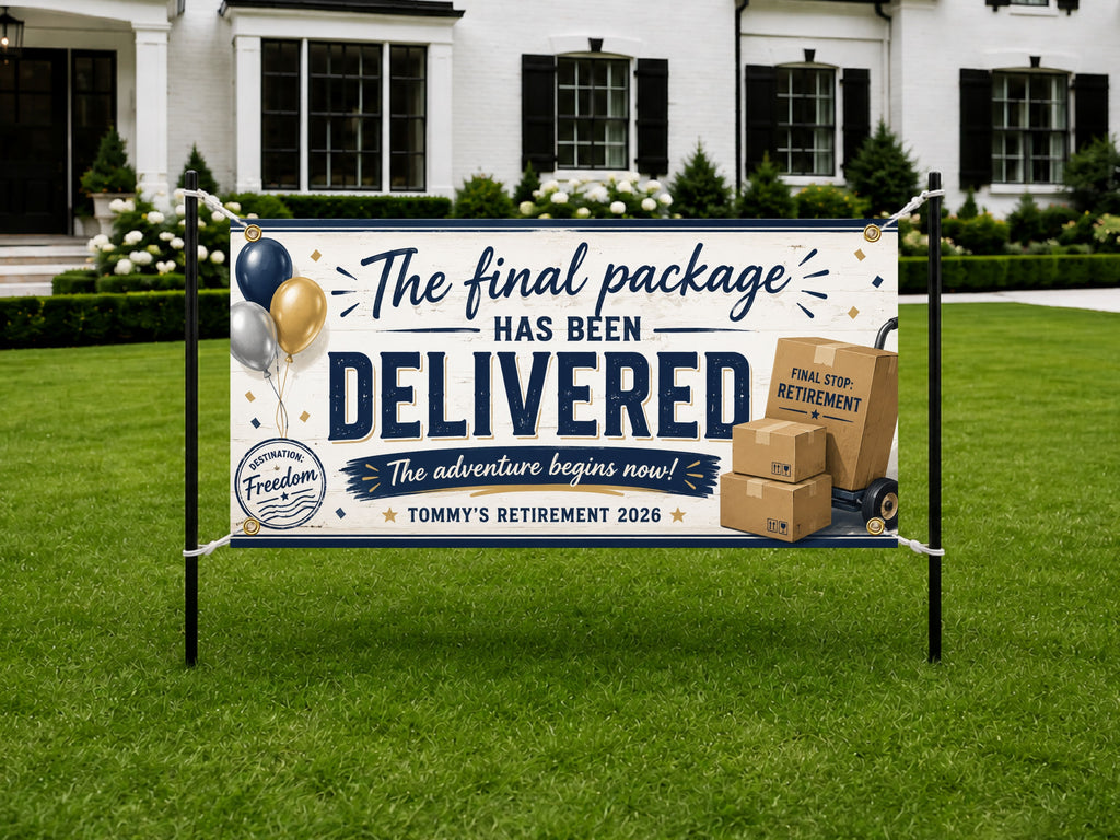 Funny Retirement Banner, Personalized Retirement Party Sign, Farewell Backdrop