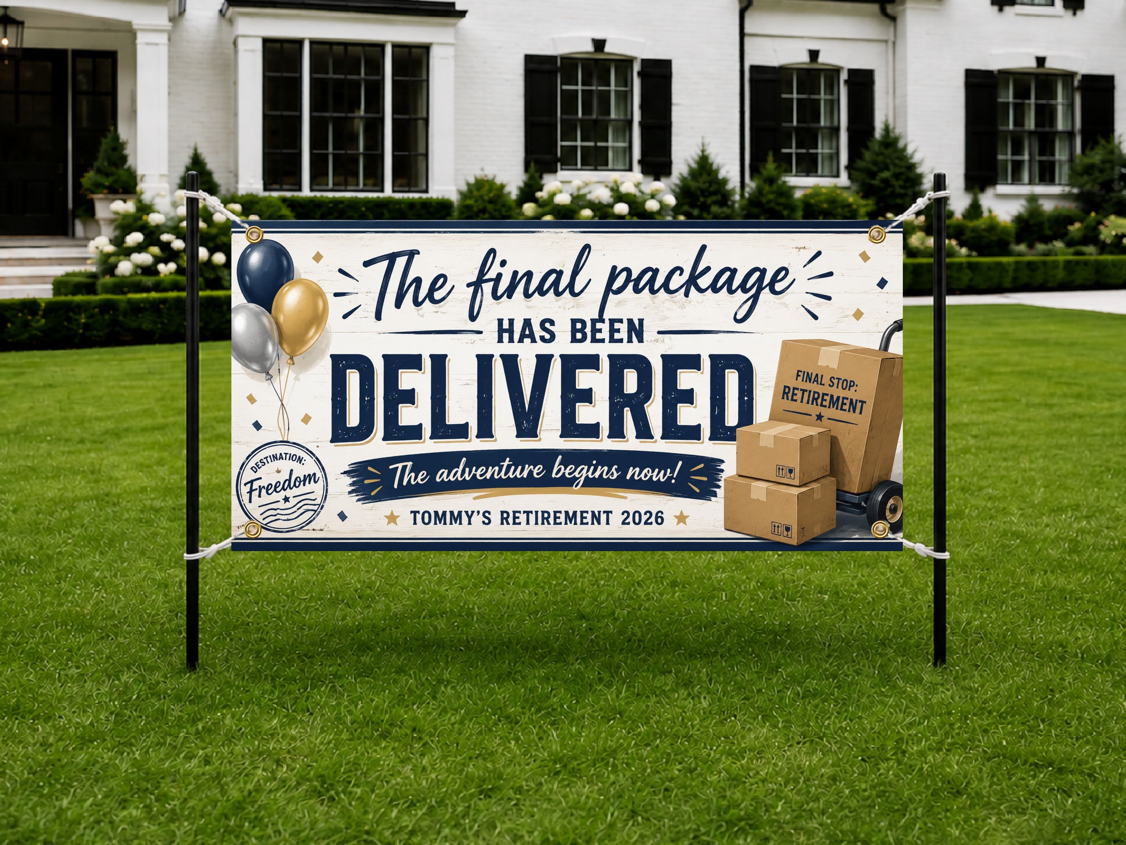 Funny Retirement Banner, Personalized Retirement Party Sign, Farewell Backdrop