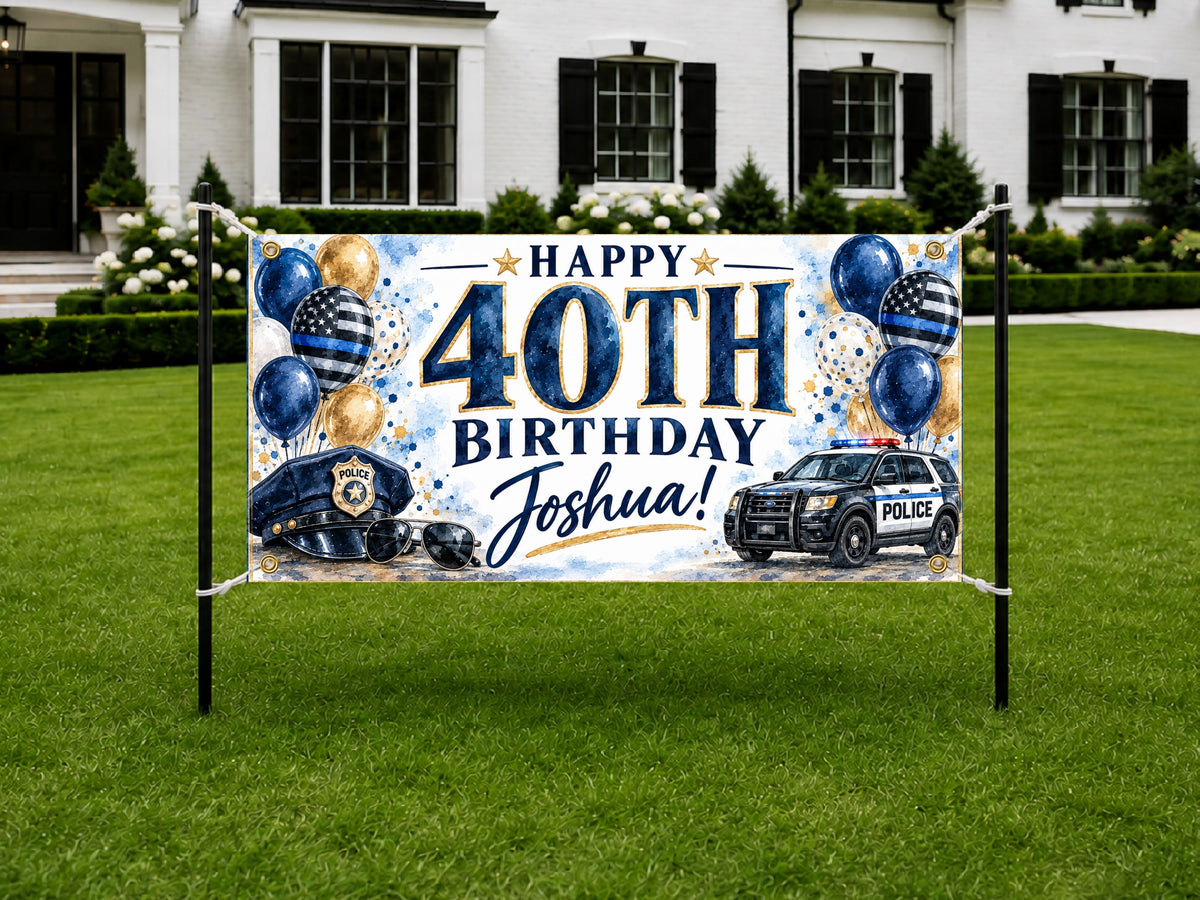 Police 40th Birthday Banner