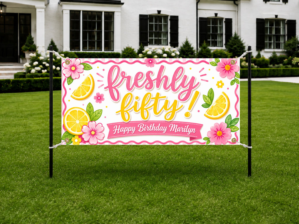 Freshly Fifty Birthday Banner