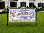 Funny Teacher Retirement Banner, Retirement Party Sign, Silly Goose