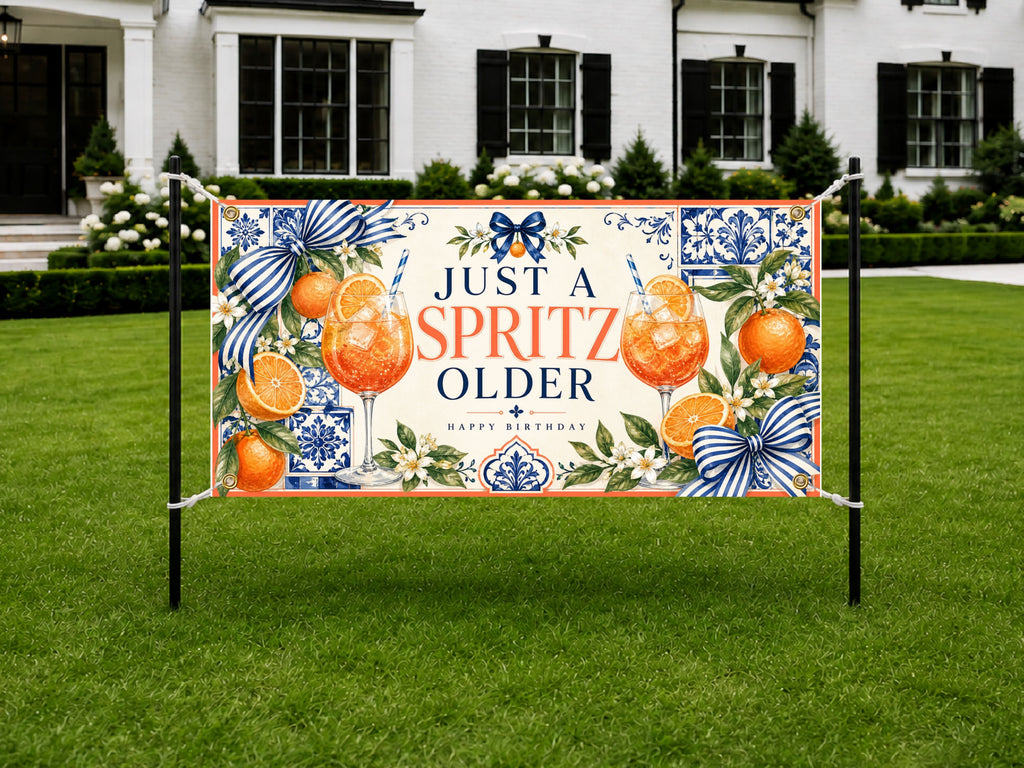 40th Birthday Banner, Spritz Party Sign, Aperol Birthday Backdrop