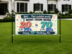 Funny 70th Birthday Banner, 20s and 70s Joke Sign, Party Backdrop