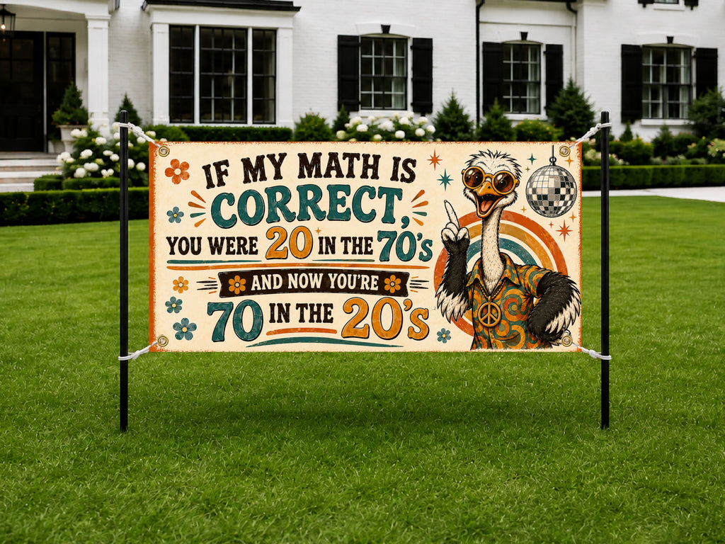 Ostrich 70th Birthday Banner