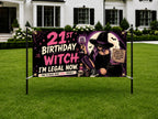 Funny 21st Birthday Banner, Birthday Witch Party Sign, Halloween Backdrop