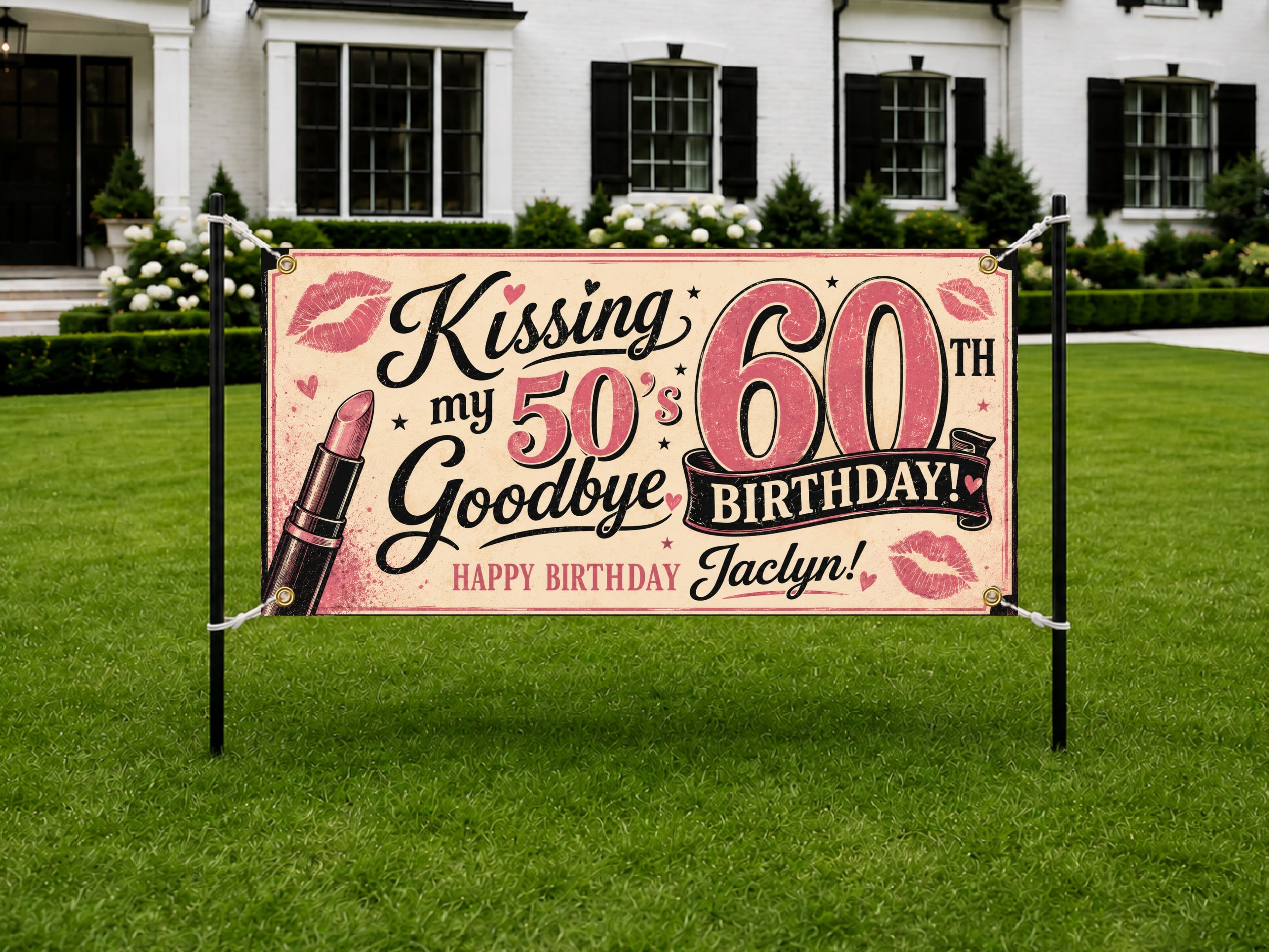 60th Birthday Banner, Goodbye 50s Party Sign