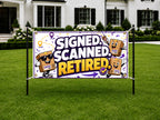 Retirement Party Banner, Signed Scanned Retired Sign, Office Backdrop