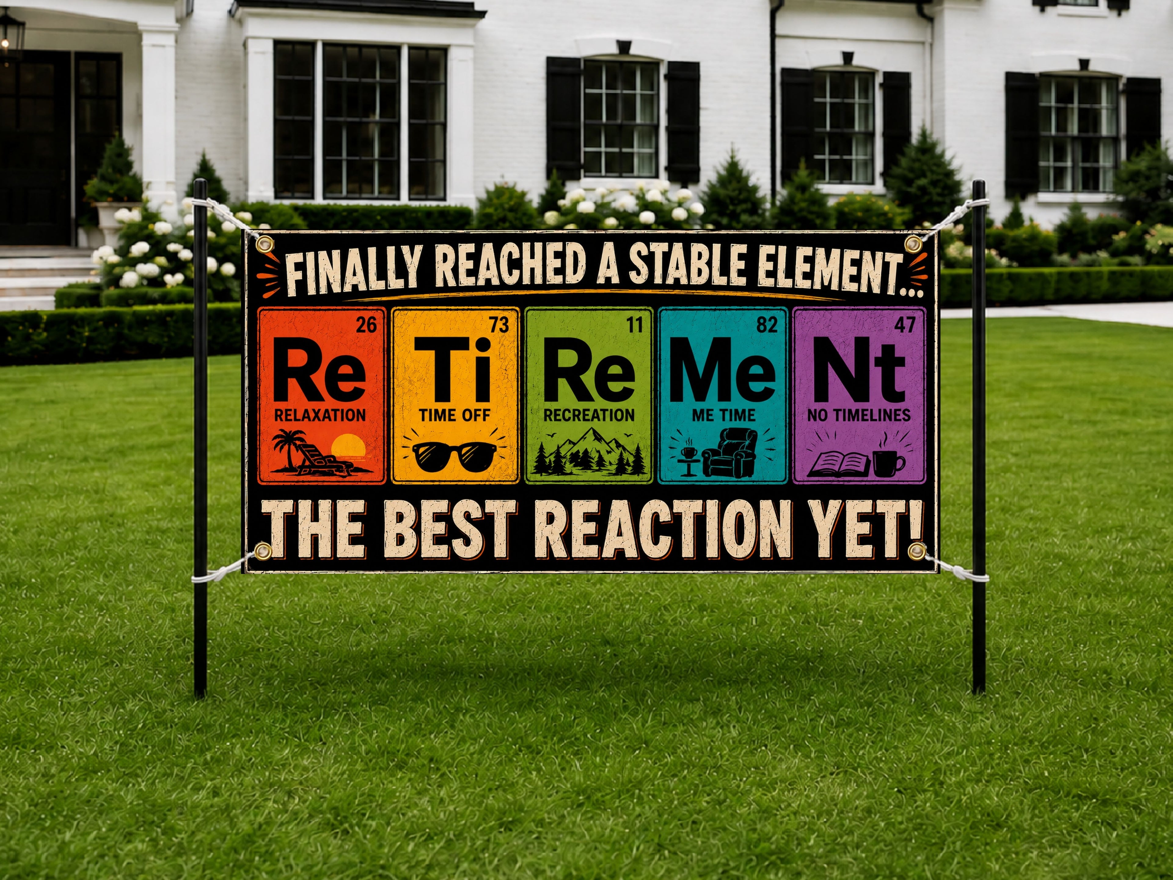 Chemistry Retirement Banner, Science Teacher Retirement Sign, Party Backdrop