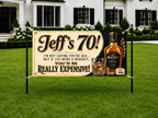 Funny 70th Birthday Banner, Whiskey Party Sign, Mens Photo Backdrop
