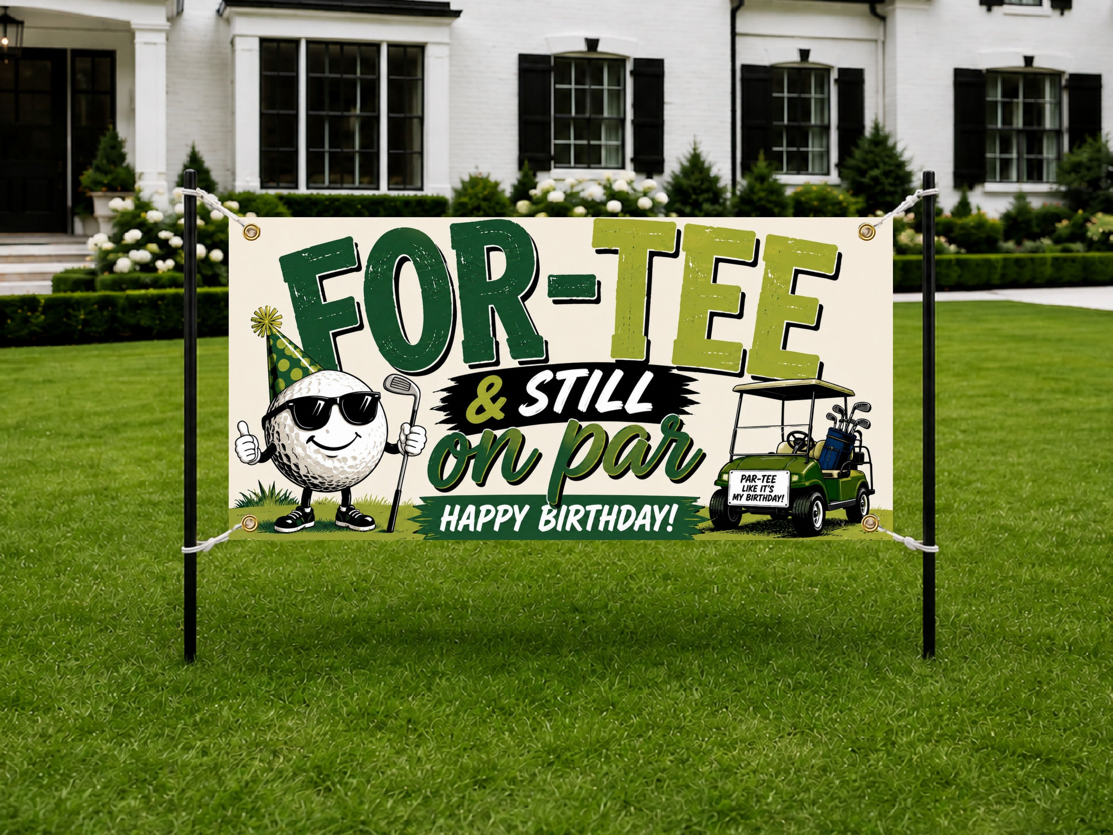 40th Birthday Banner, Golf Party Sign, Par Tee Photo Backdrop