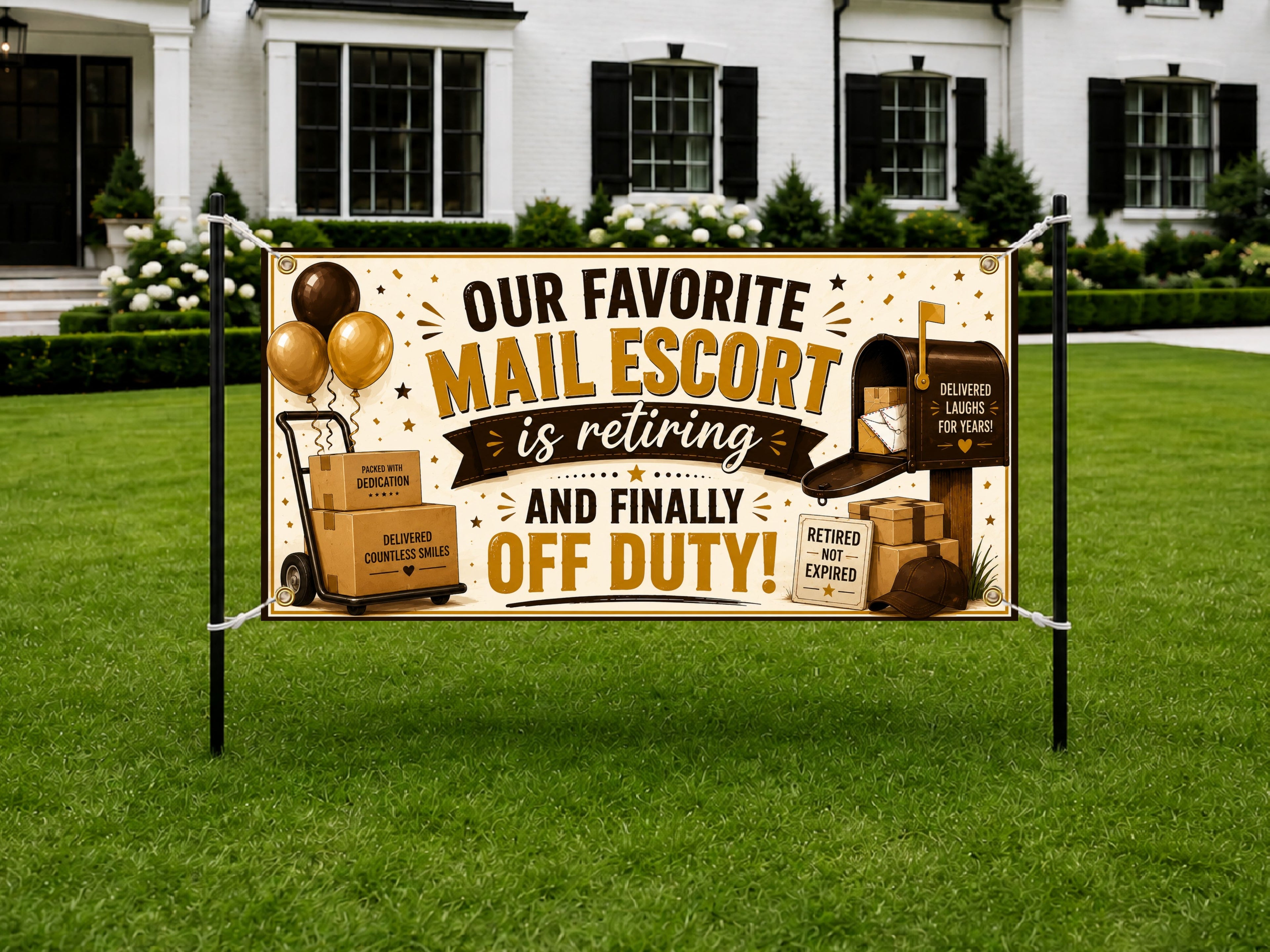 Mail Escort Retirement Banner, Delivery Driver Party Backdrop, Custom Farewell Sign (Copy)