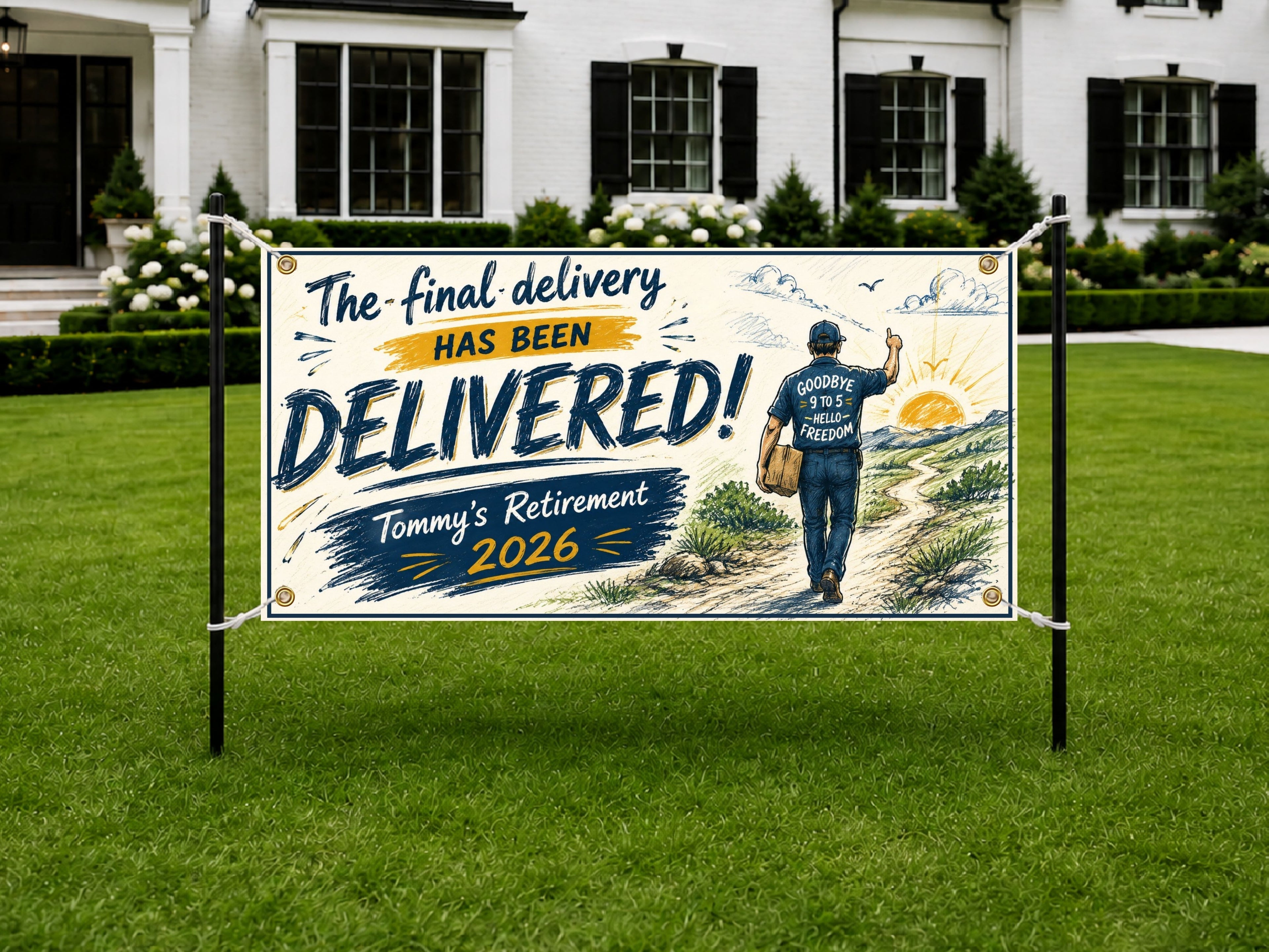 Delivery Driver Retirement Banner | Final Delivery Goodbye 9 to 5