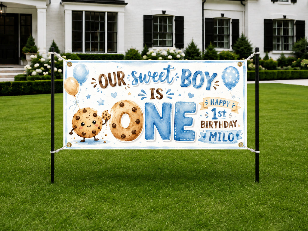 Cookie 1st Birthday Banner