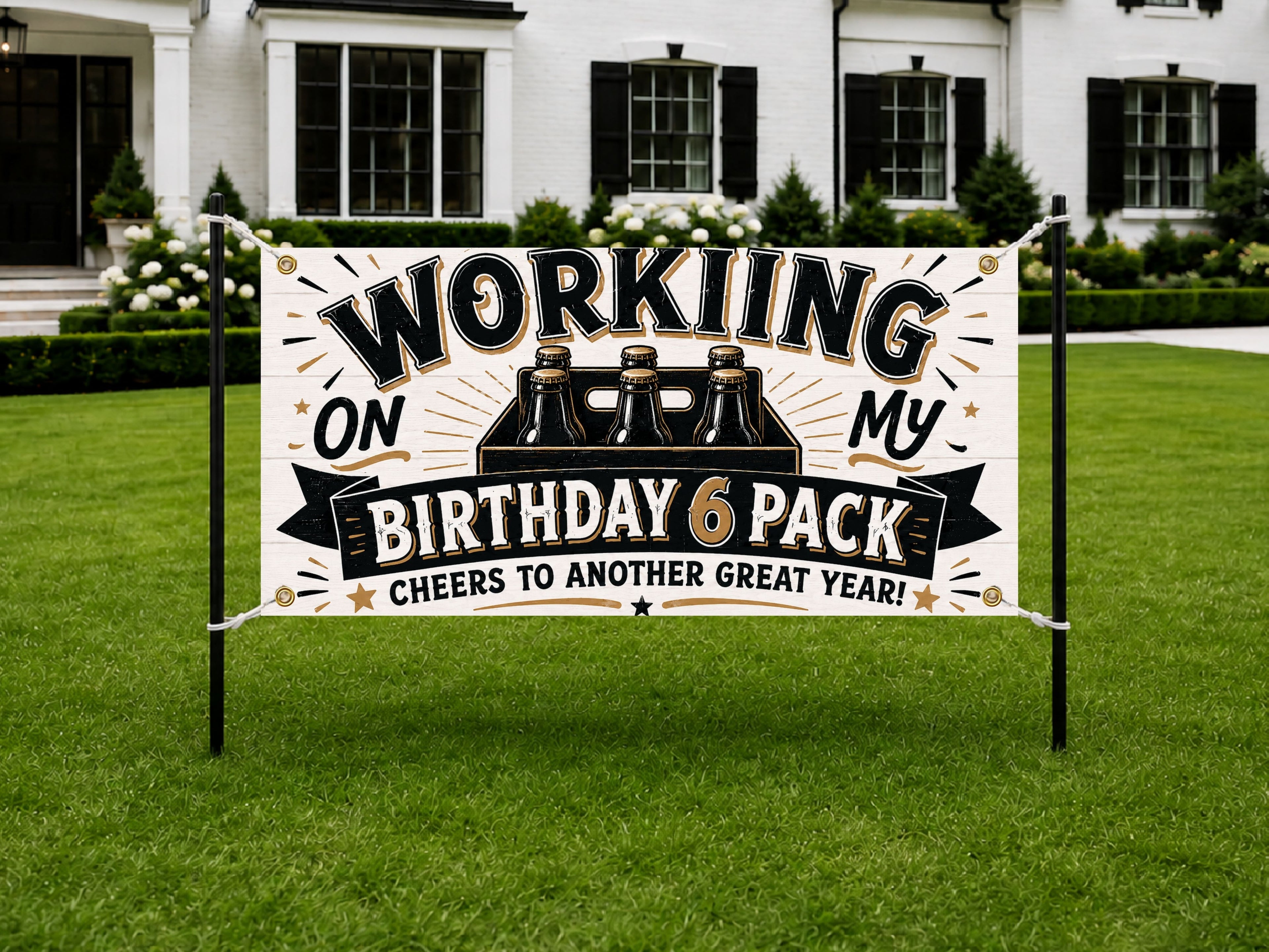 Working Birthday 6 Pack Banner