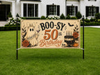 Funny 50th Birthday Banner, Ghost Party Backdrop, Spooky Birthday Decor