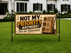 Funny Retirement Banner, Retirement Party Sign, Freedom Theme Backdrop