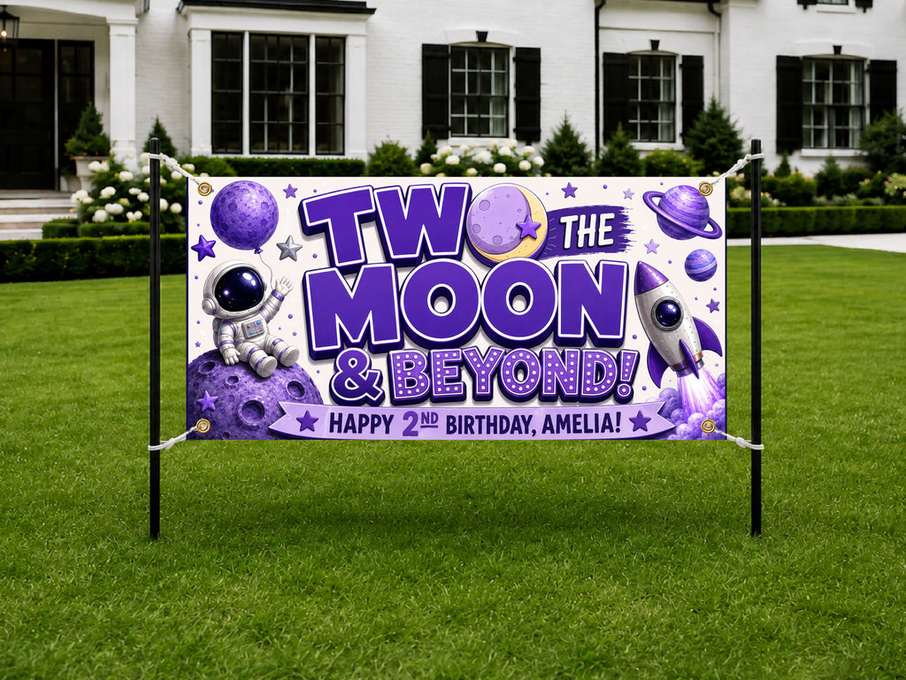 Space 2nd Birthday Banner