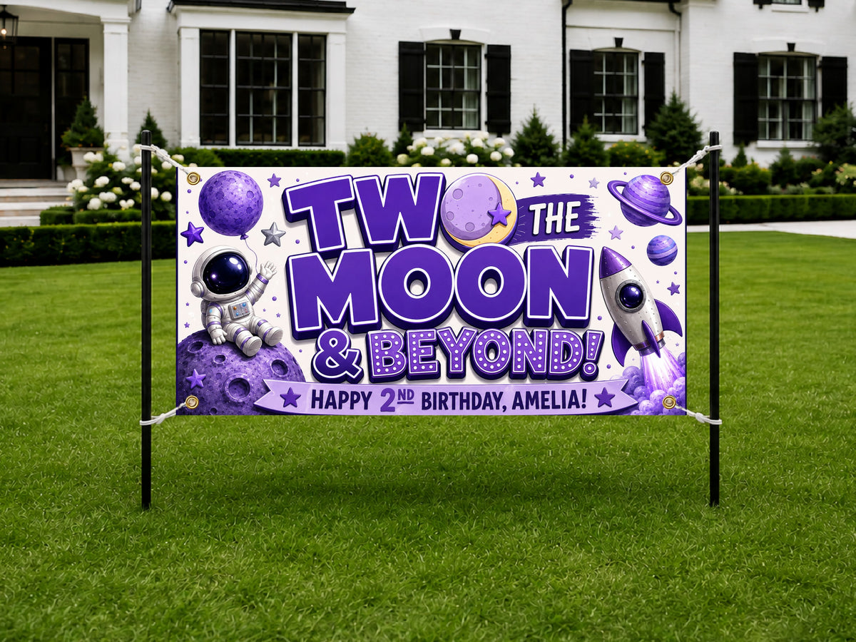 Space 2nd Birthday Banner
